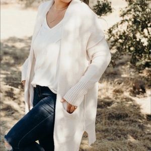 Taylor cream/white knit cardigan